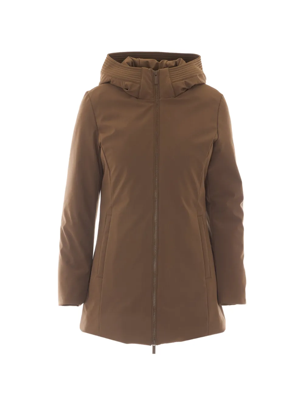 Woolrich hooded zip-up coat - Braun