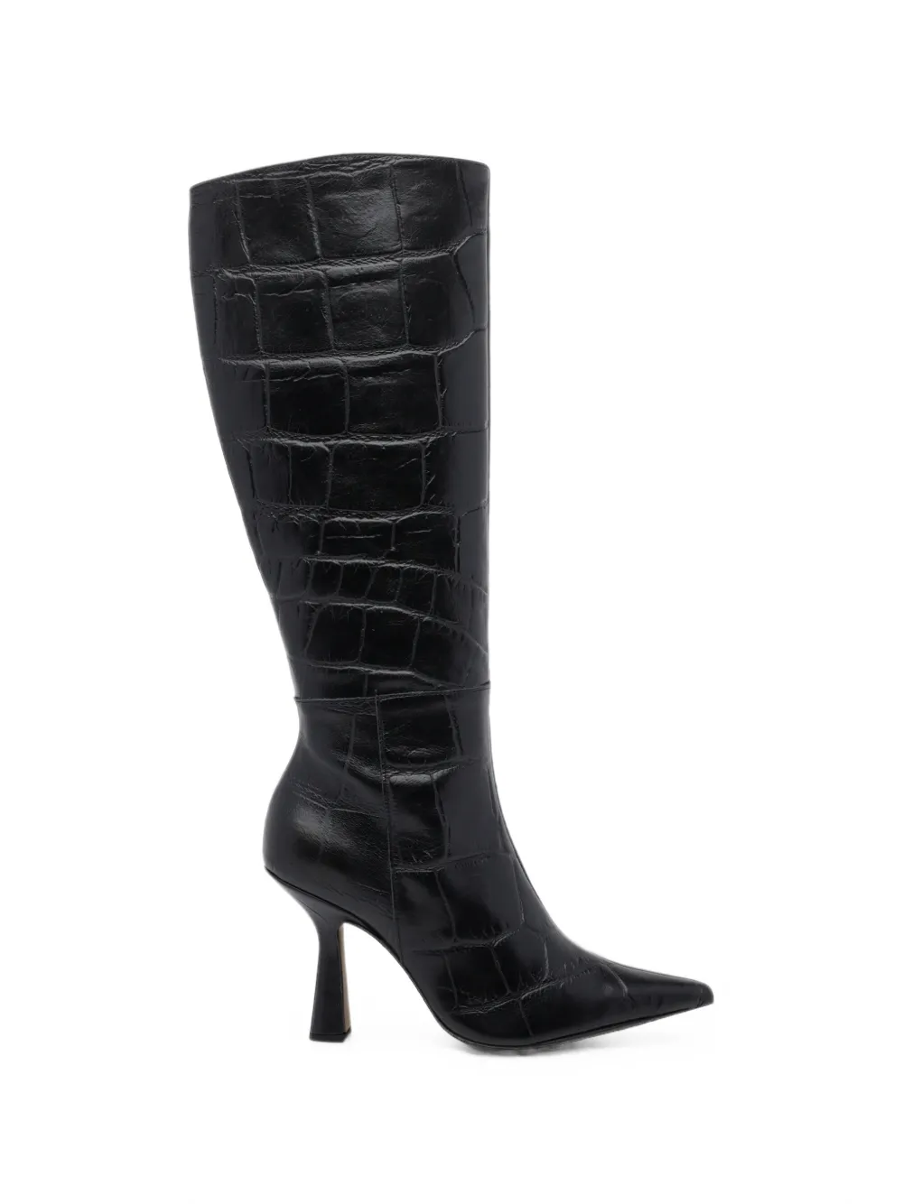 ANGEL ALARCON croc-effect knee-high boots