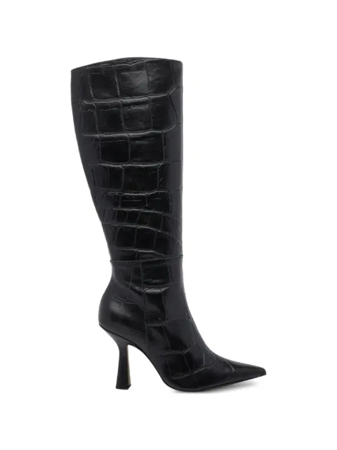 ANGEL ALARCON croc-effect knee-high boots