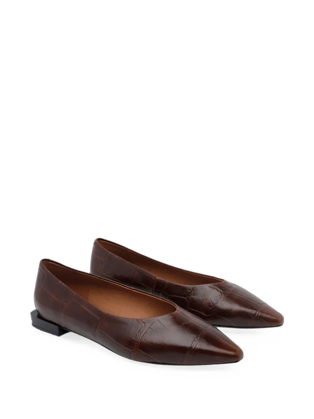 ANGEL ALARCON croc-effect pointed-toe ballet flats Bruin