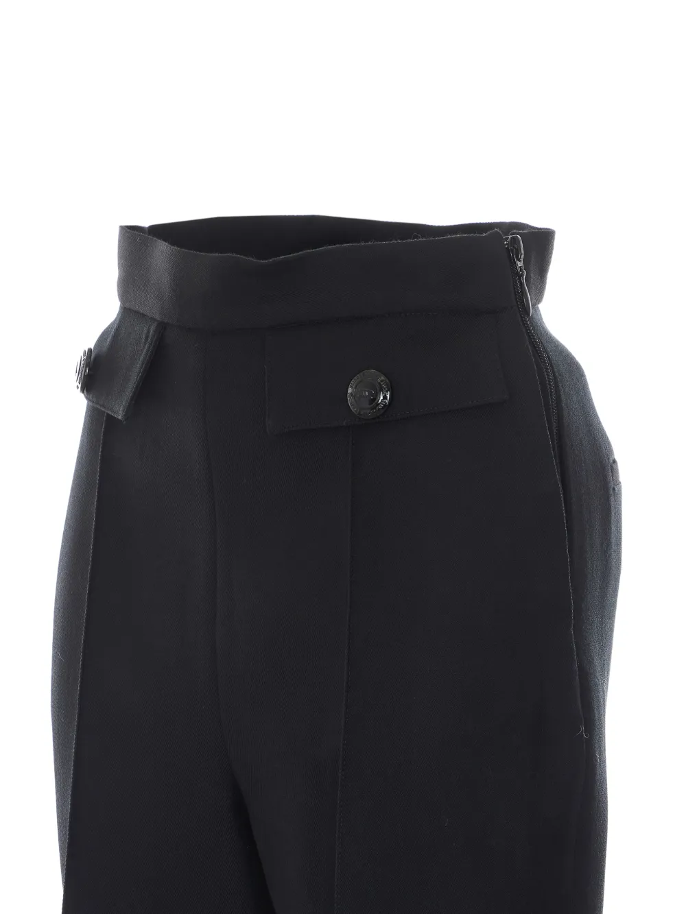 Elisabetta Franchi Broek met zakdetail en logoknoop Zwart