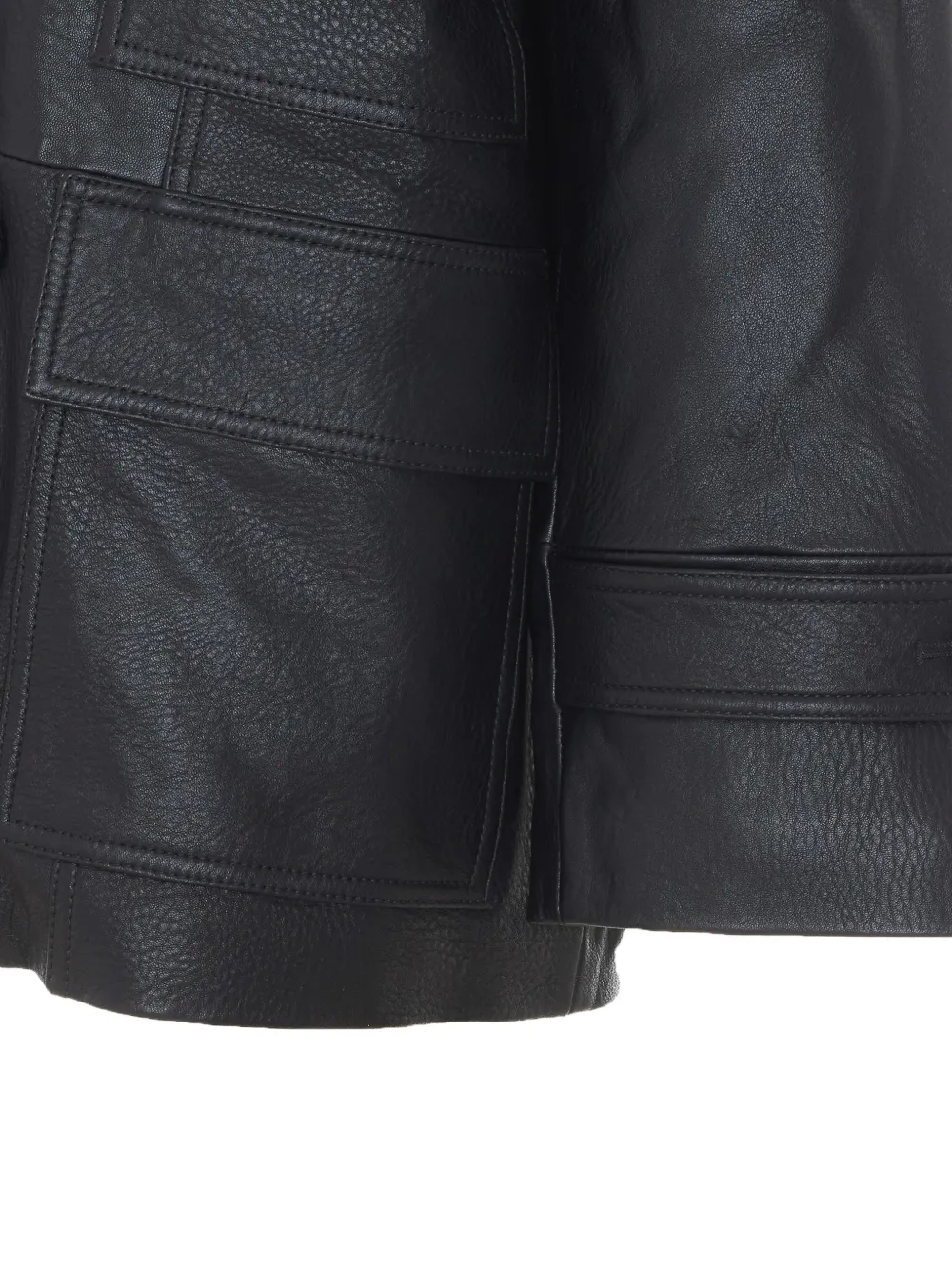 Sword double-breasted leather jacket Zwart