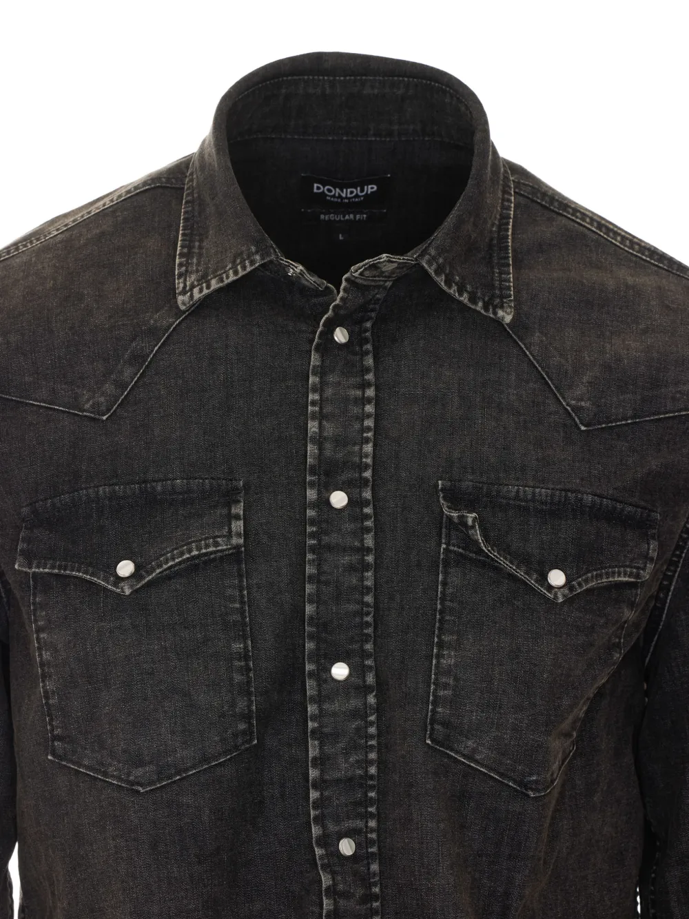 DONDUP western-yoke denim shirt Zwart