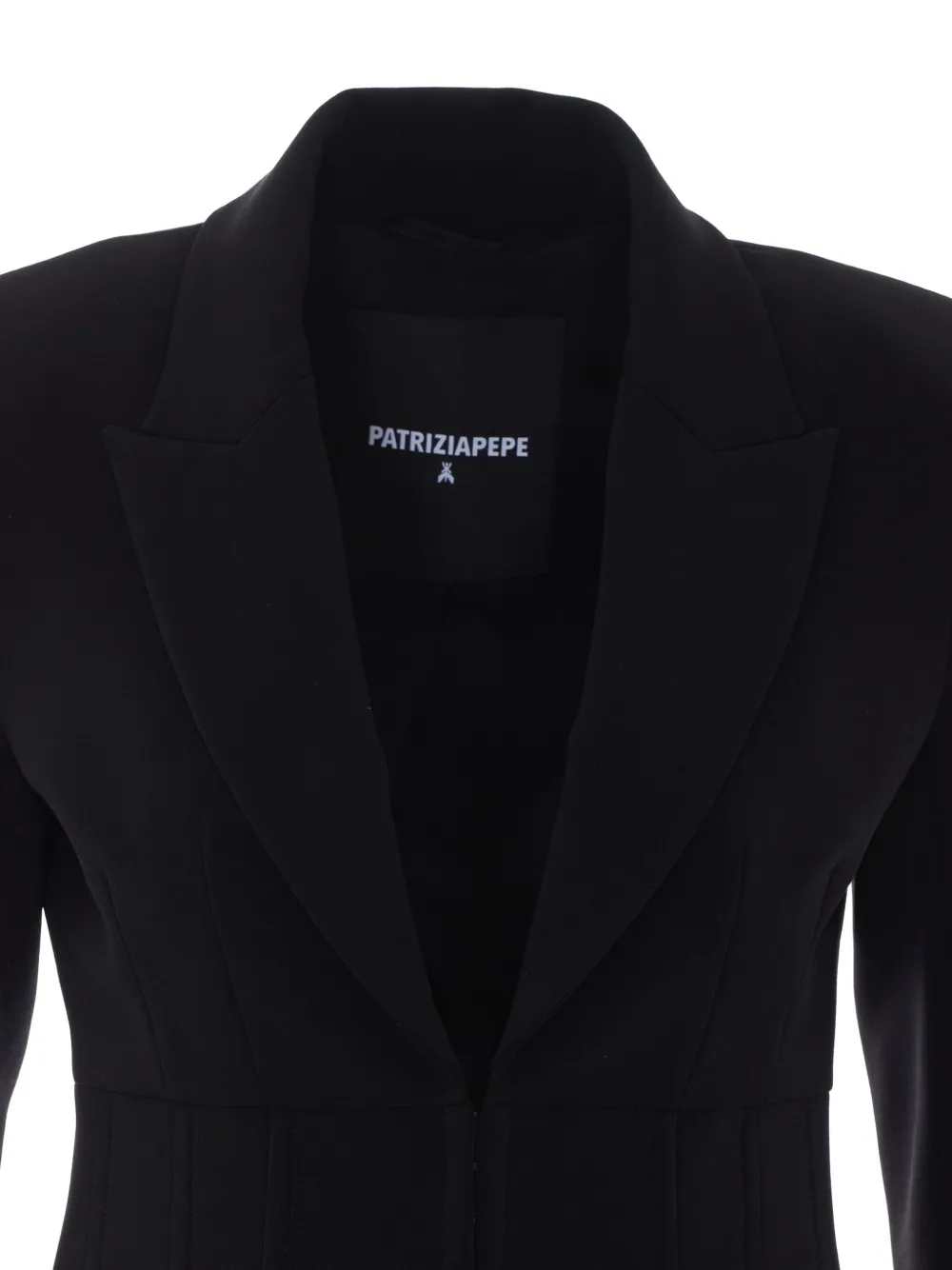 Patrizia Pepe Blazer met korsettaille en puntrevers Zwart