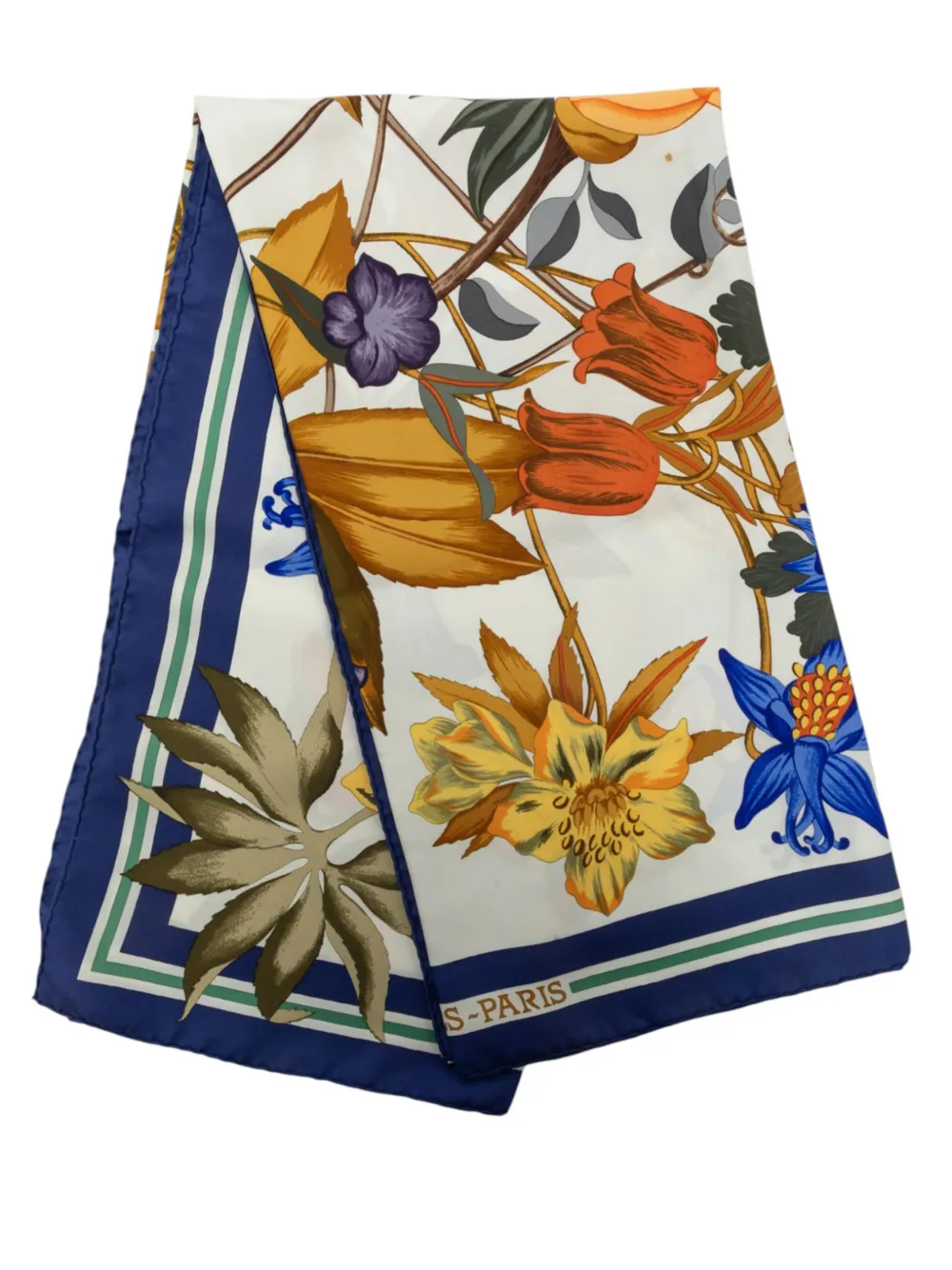 Hermès Pre-Owned 1990-2010 Fleurs D Hellade Seidenschal 90cm - Weiß