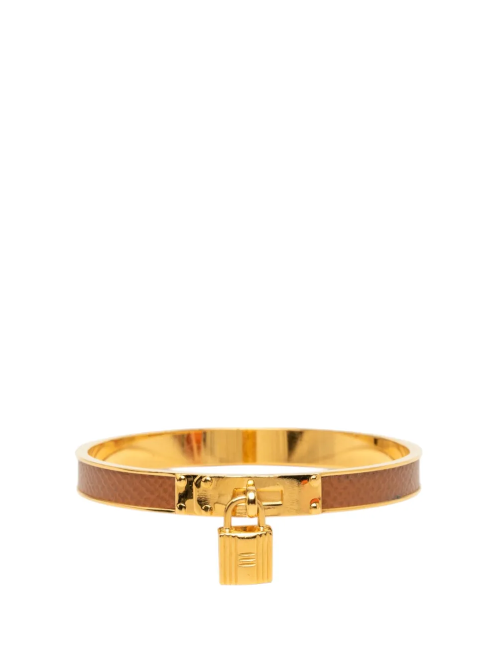 Hermès Pre-Owned 20th Century vergoldeter Epsom Kelly Cadena Lock Armreif