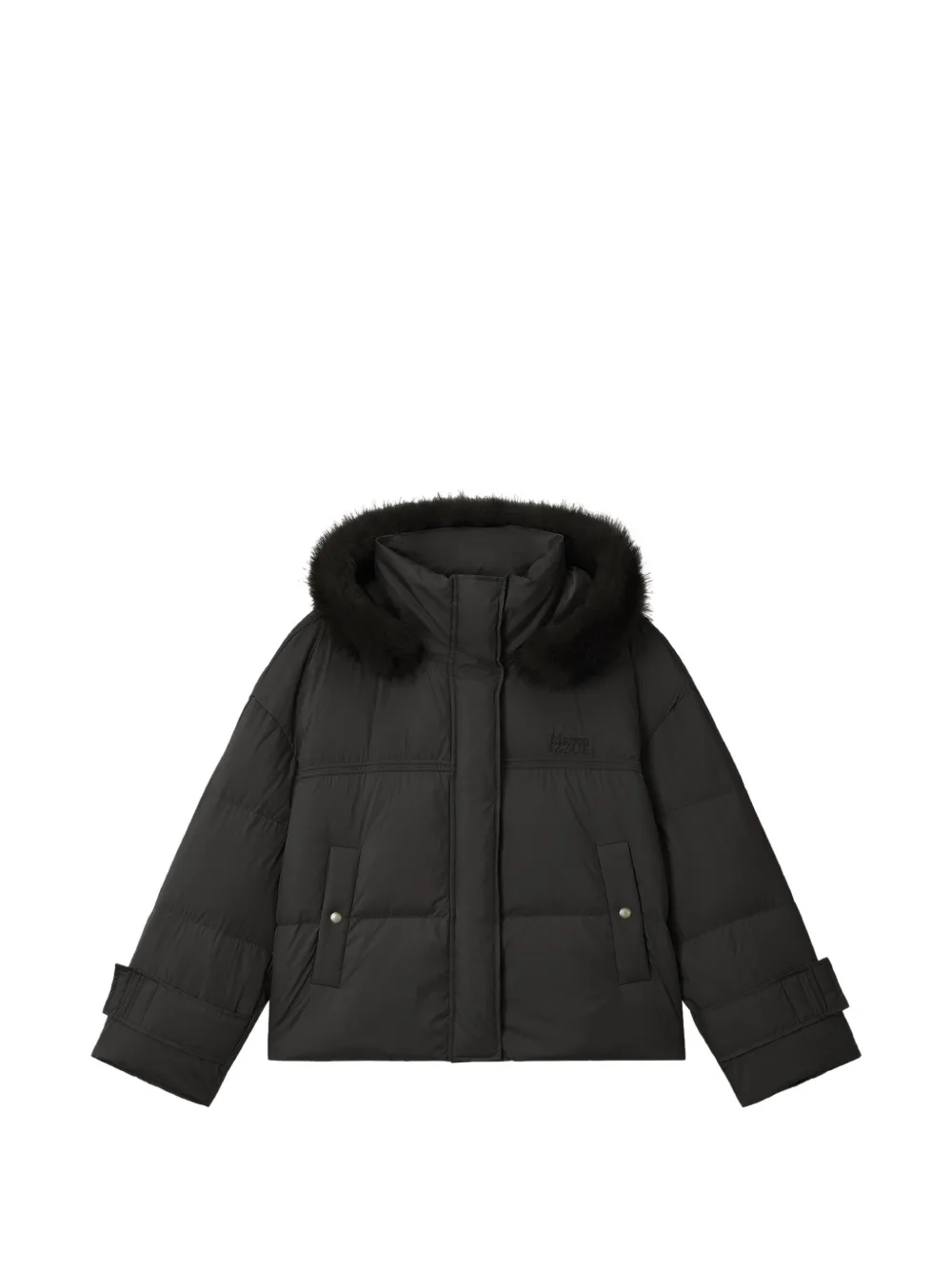 izzue faux-fur trim padded jacket - Nero