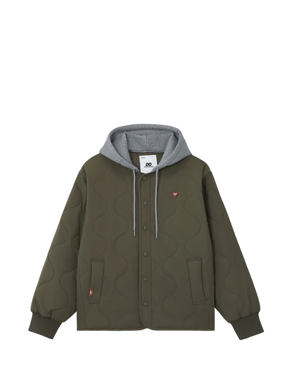 CHOCOOLATE onion-quilted hooded jacket - Verde
