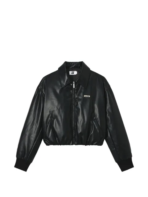 izzue logo-patch zip-up jacket