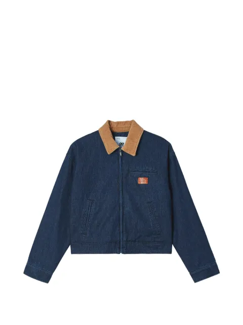 CHOCOOLATE corduroy-collar denim jacket