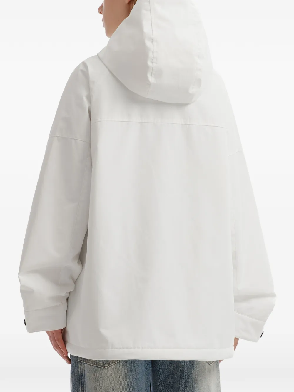 CHOCOOLATE hooded logo-patch jacket Wit