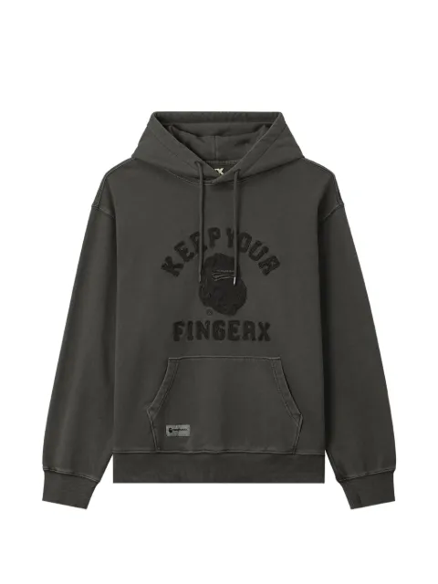 FINGERCROXX logo-embroidered hoodie