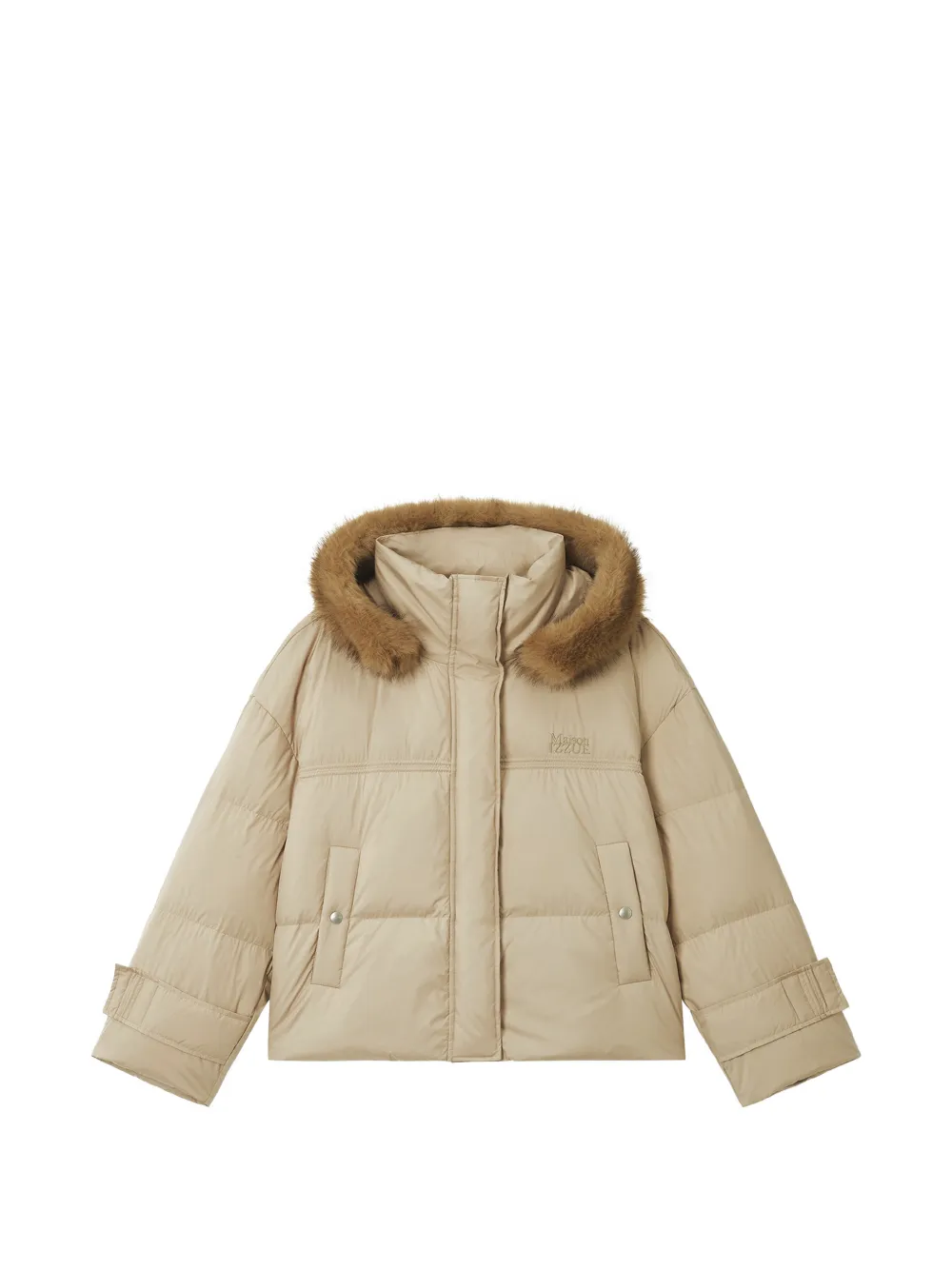 izzue faux-fur trim padded jacket - Toni neutri