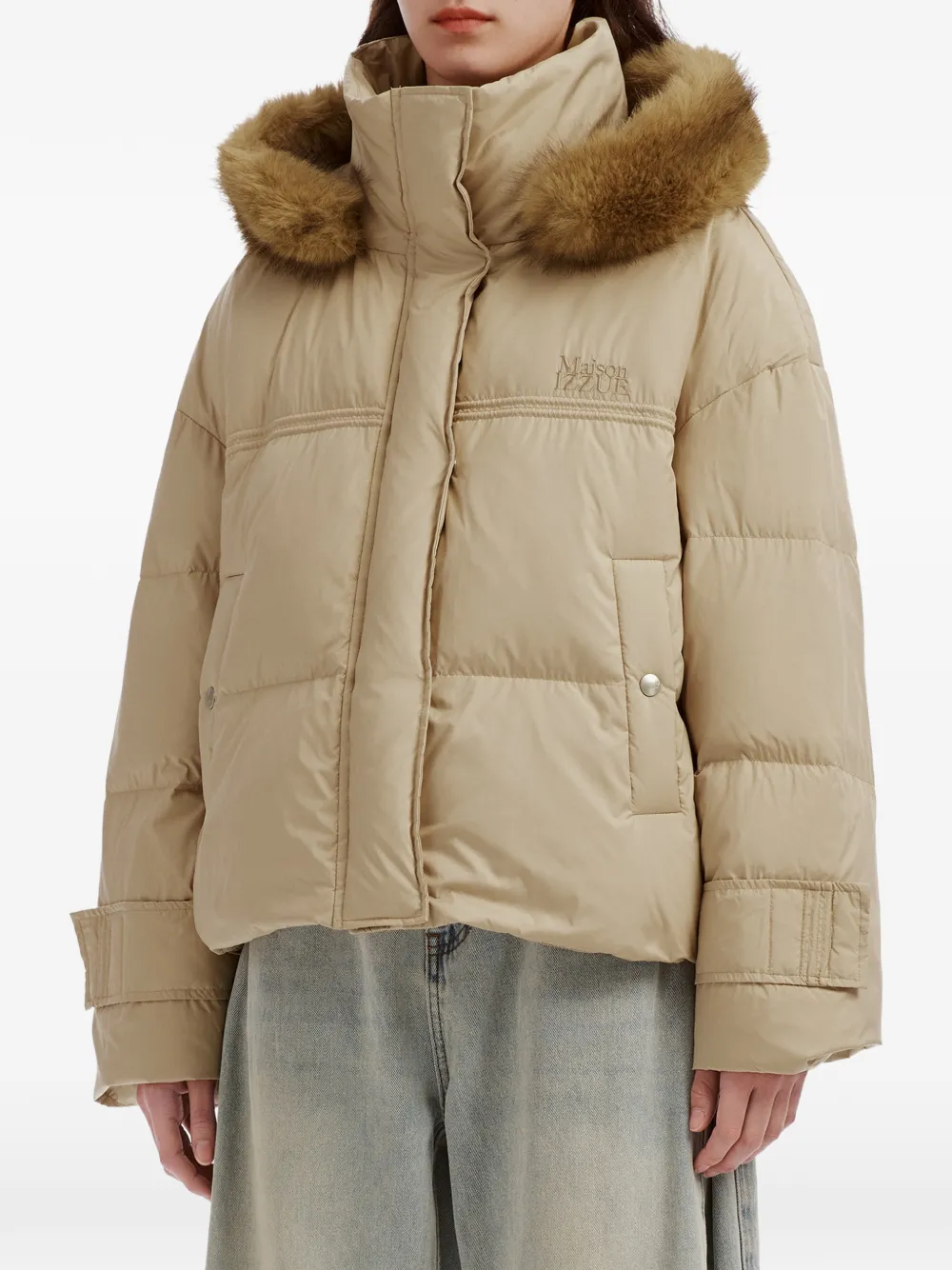 izzue Gewatteerd jack Beige
