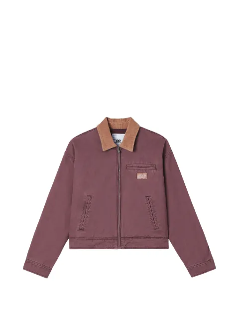 CHOCOOLATE corduroy-collar logo-patch jacket