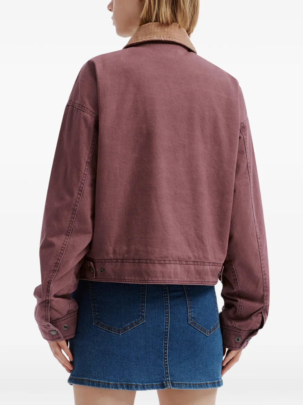 CHOCOOLATE corduroy-collar logo-patch jacket Paars