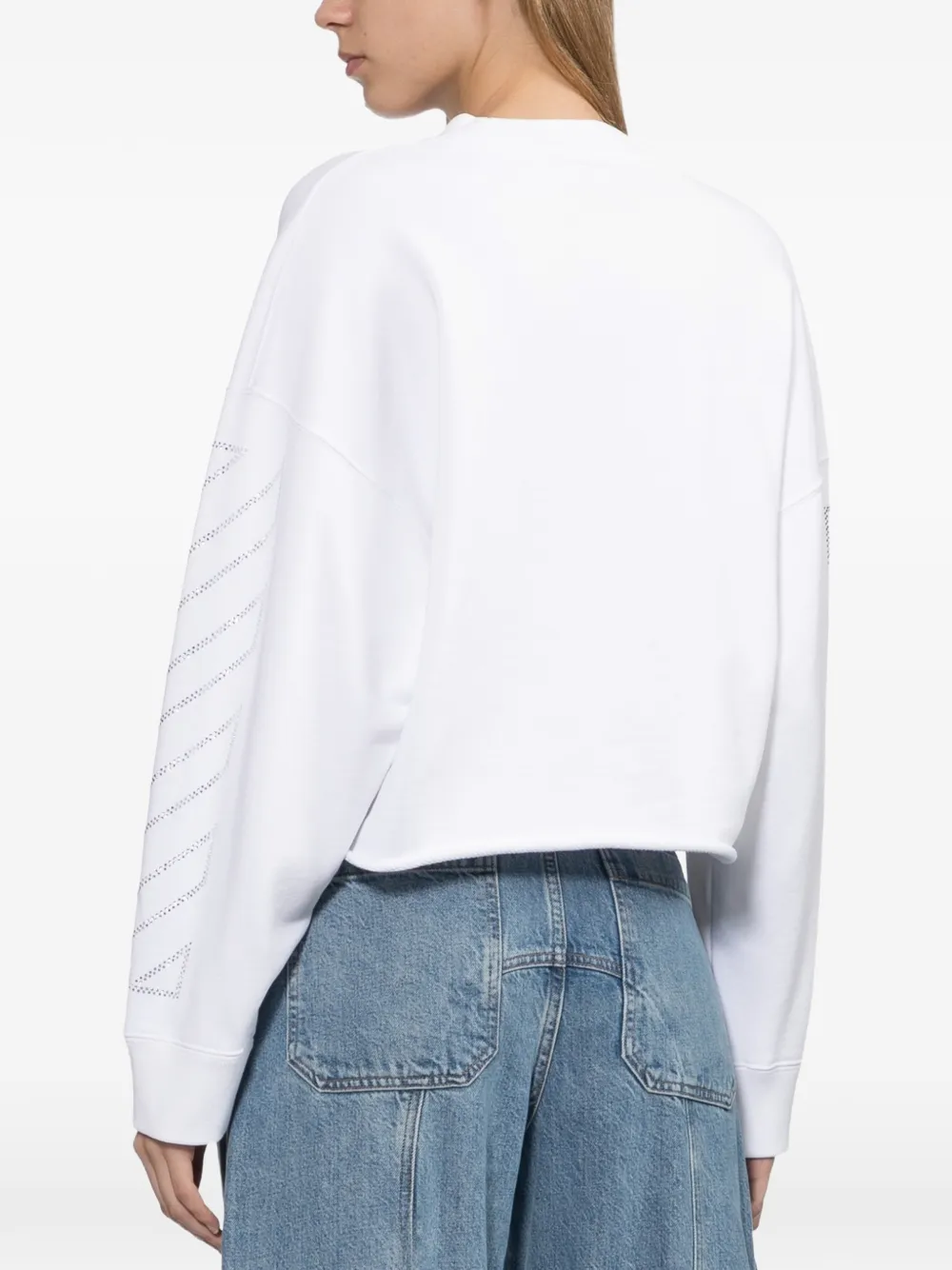 Off-White crystal flower-printed sweatshirt Wit