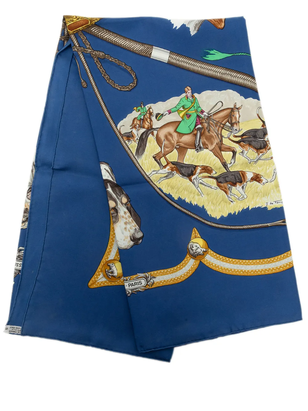 Hermès Pre-Owned 1980-1990 Le Laisser Courre 90 Seidenschal - Blau