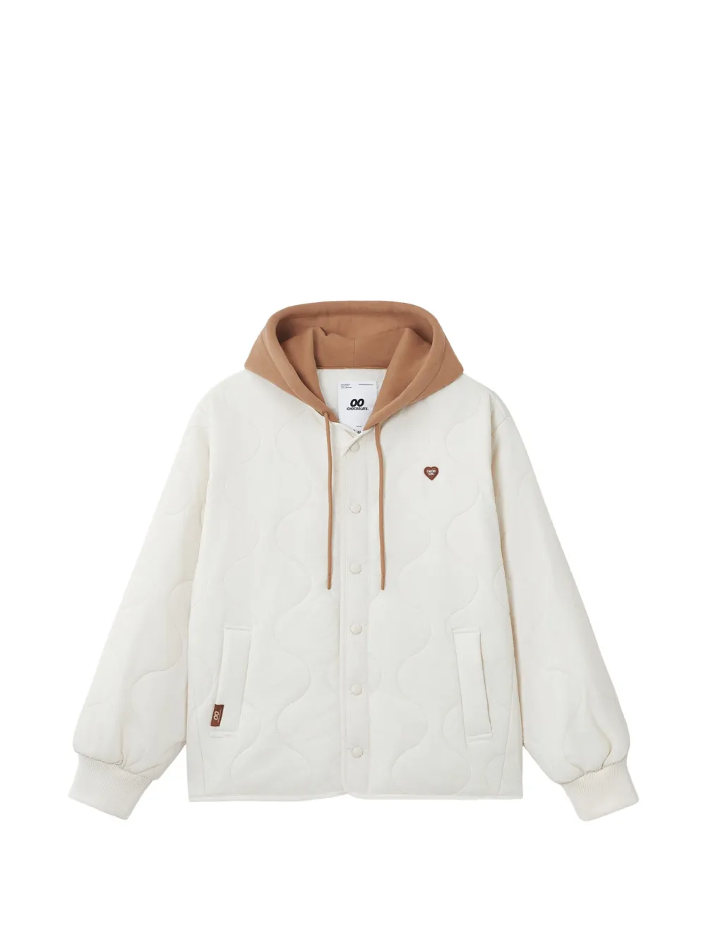 CHOCOOLATE quilted hooded jacket - Bianco
