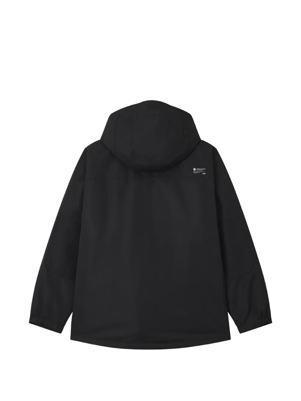 izzue hooded logo-patch jacket Zwart