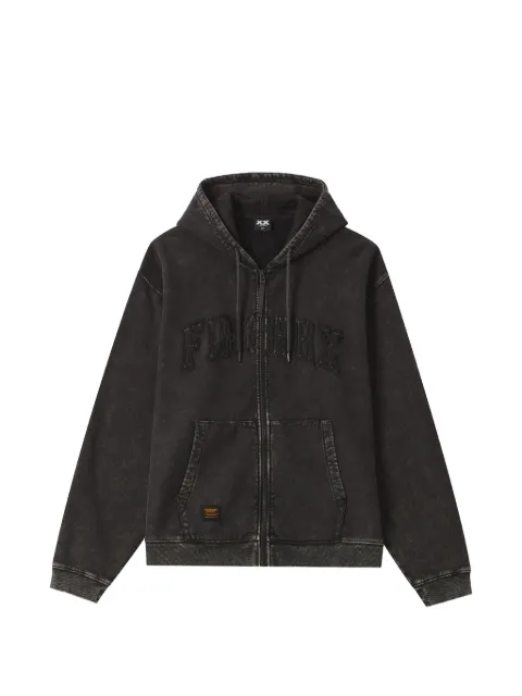 FINGERCROXX logo-patch zip-up hoodie