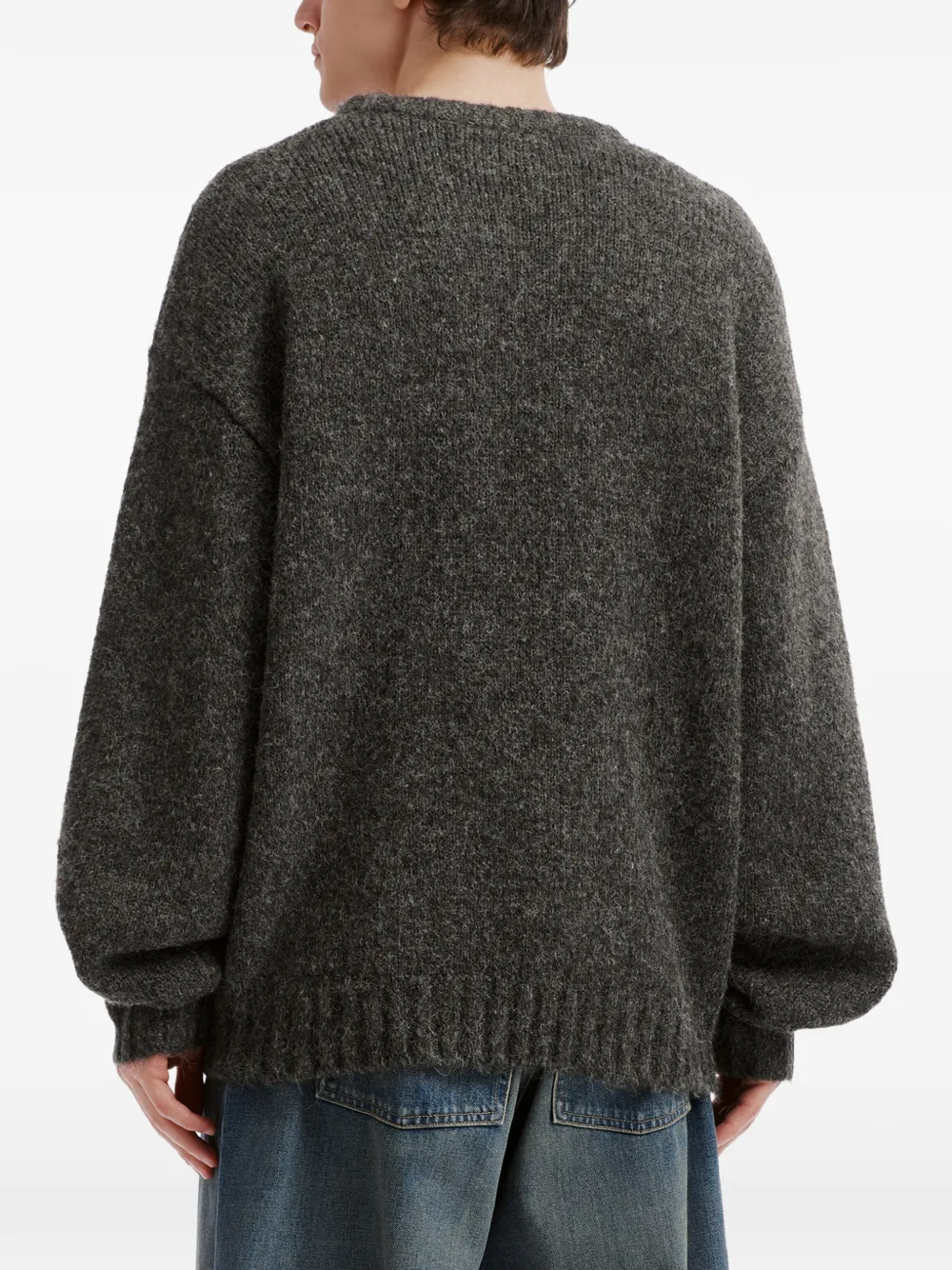 izzue logo-intarsia bear-motif sweater Grijs