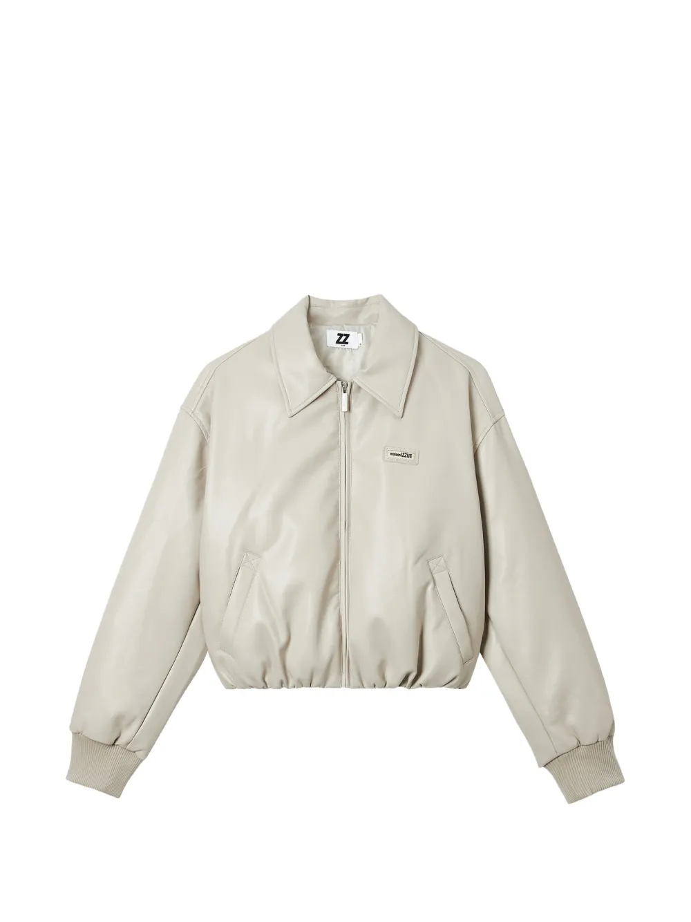izzue logo-patch zip-up bomber jacket - Weiß