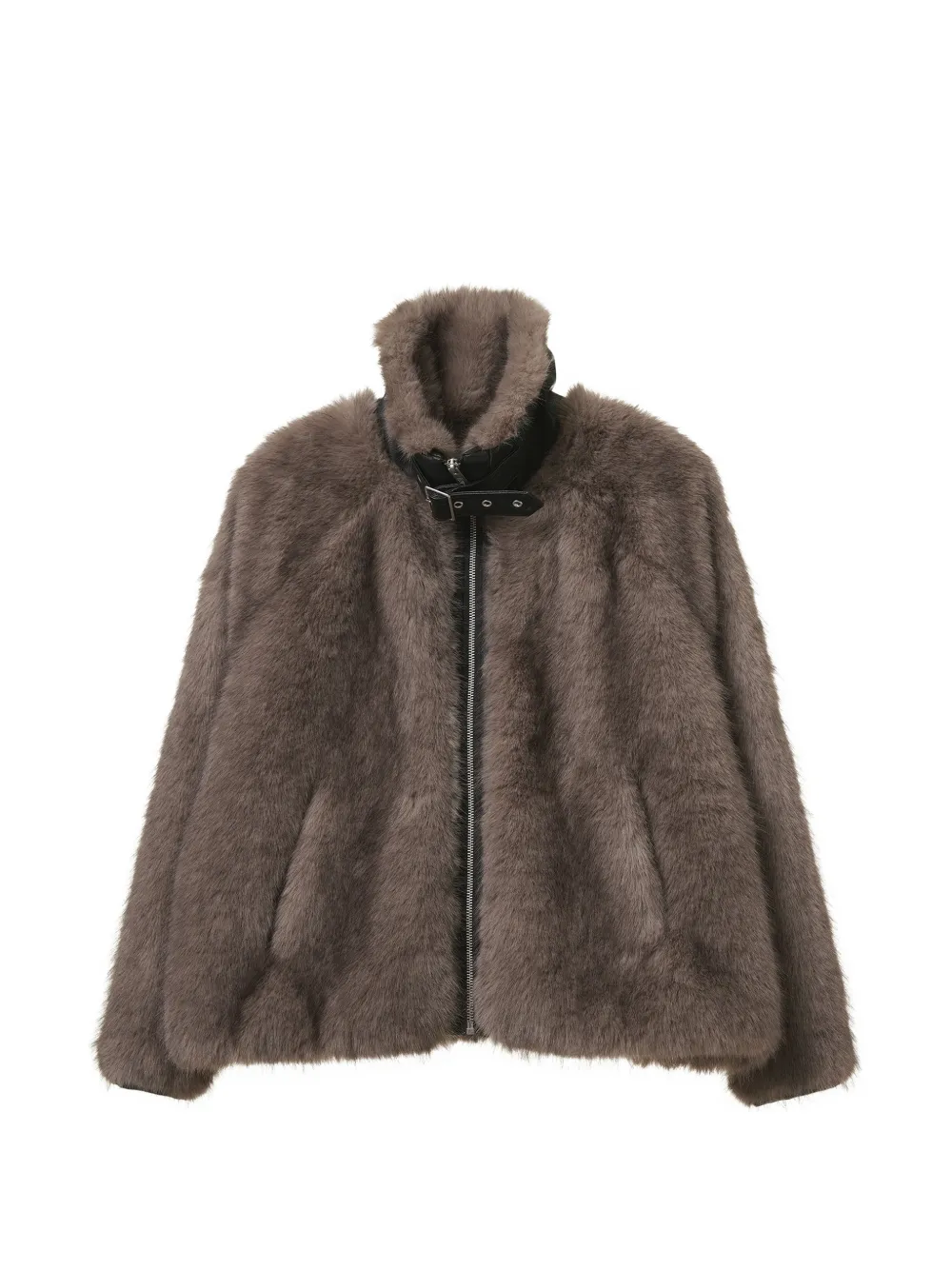 izzue buckle-fastening faux-fur jacket