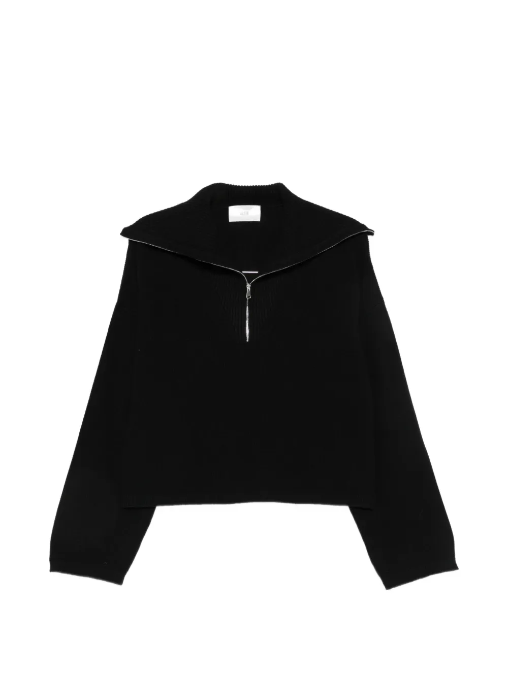 SOLOTRE half-zip ribbed-knit sweater - Nero