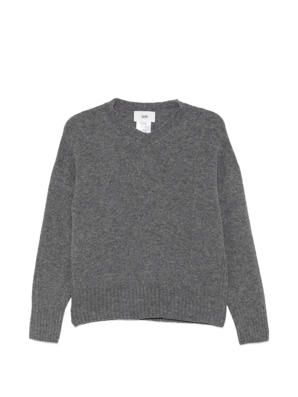 SOLOTRE V-neck knitted sweater - Gris SOLOTRE V-neck knitted sweater - Gris