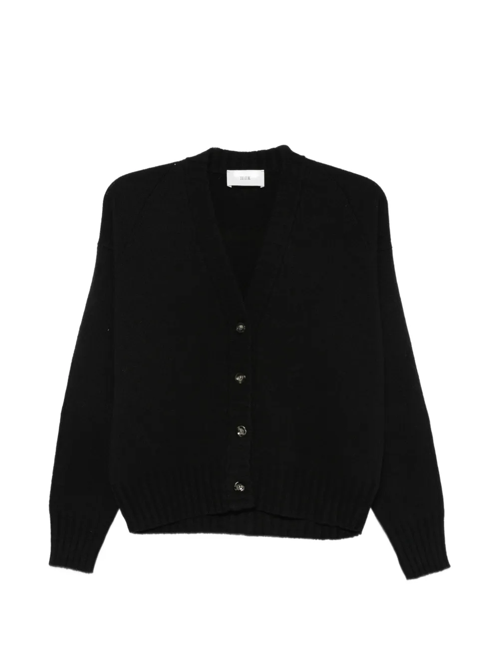 SOLOTRE V-neck button-up cardigan - Noir SOLOTRE V-neck button-up cardigan - Noir