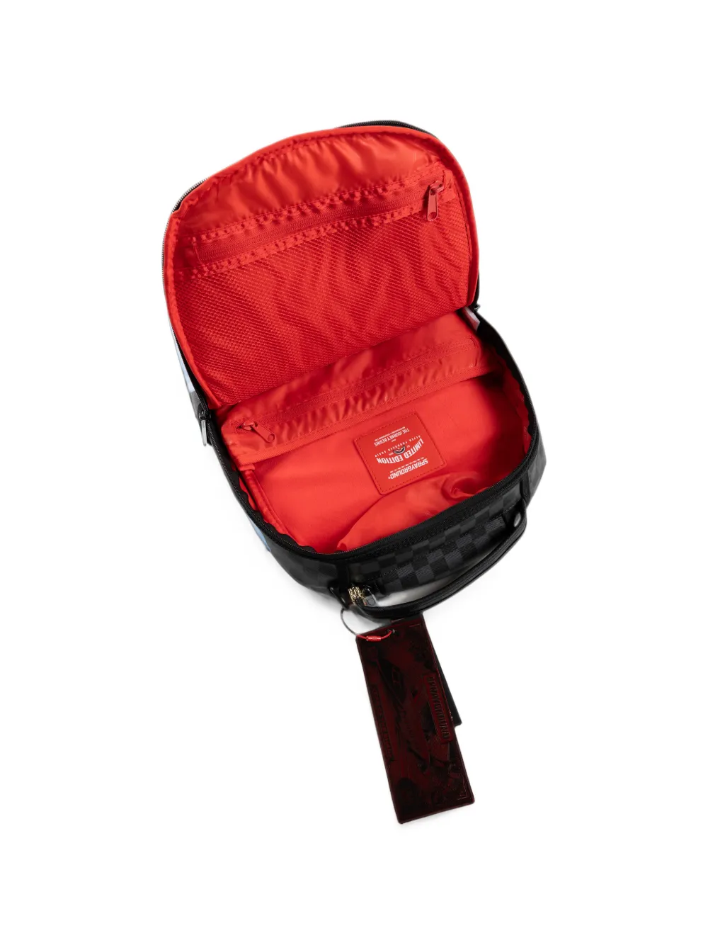 Sprayground Shark Mouth geruite rugzak Zwart