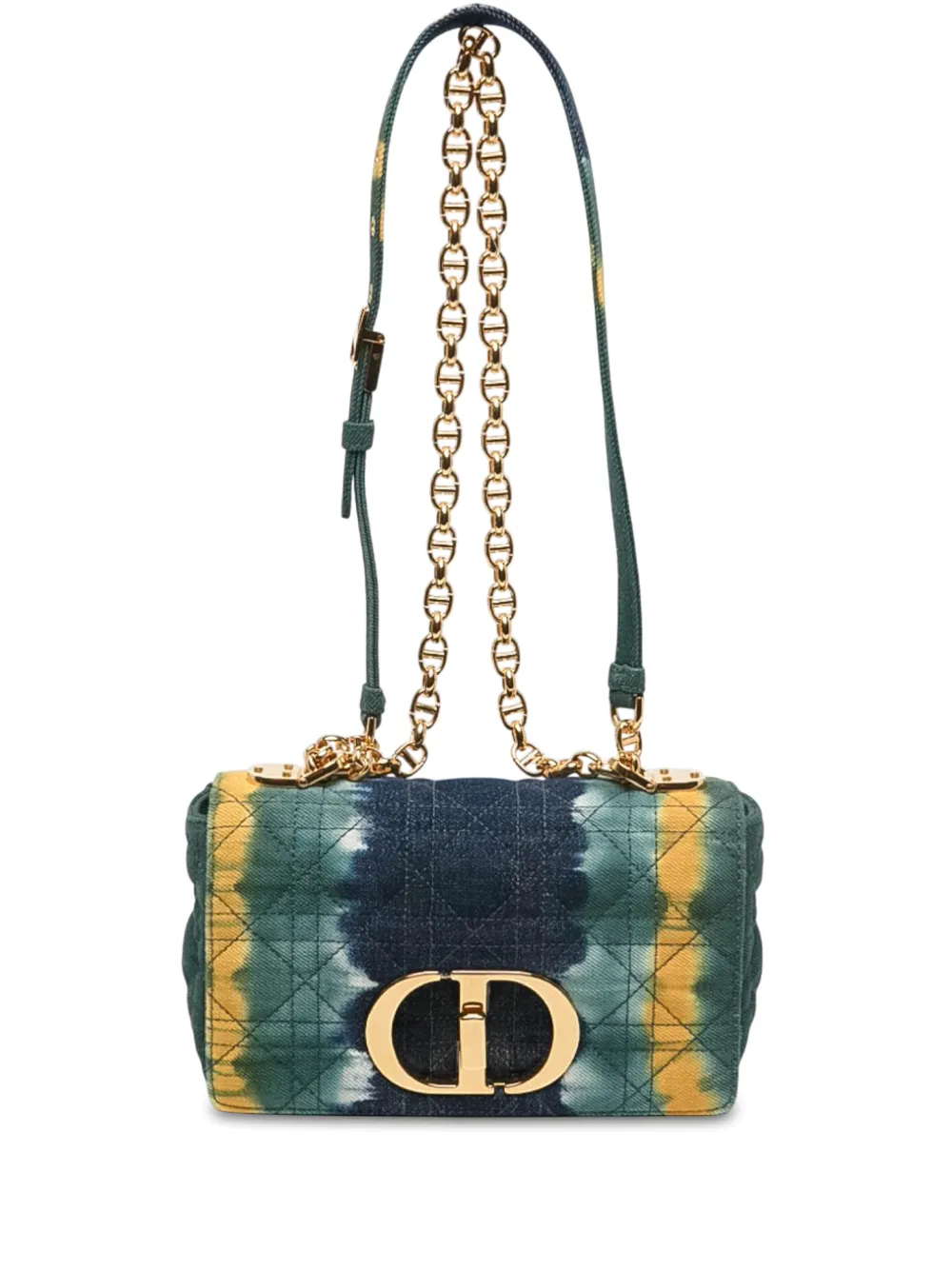 Christian Dior Pre-Owned 2021 kleine Cannage Tie Dye Caro Umhängetasche - Grün