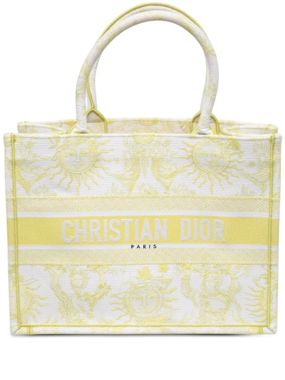 Christian Dior Pre-Owned 2024 mittelgroße Toile de Jouy Lady D Lite Satchel-Tasche aus Canvas mit Stickerei - Weiß