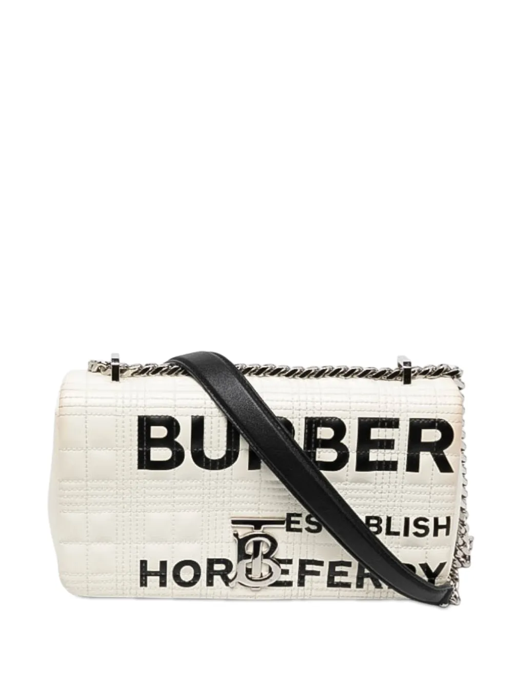 Burberry Pre-Owned 2018-2023 kleine Lola Umhängetasche aus beschichtetem Canvas mit Steppung - Weiß