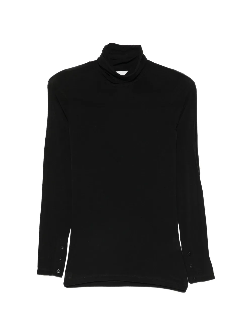 SOLOTRE haut à col roulé et poignets boutonnés - Noir SOLOTRE haut à col roulé et poignets boutonnés - Noir