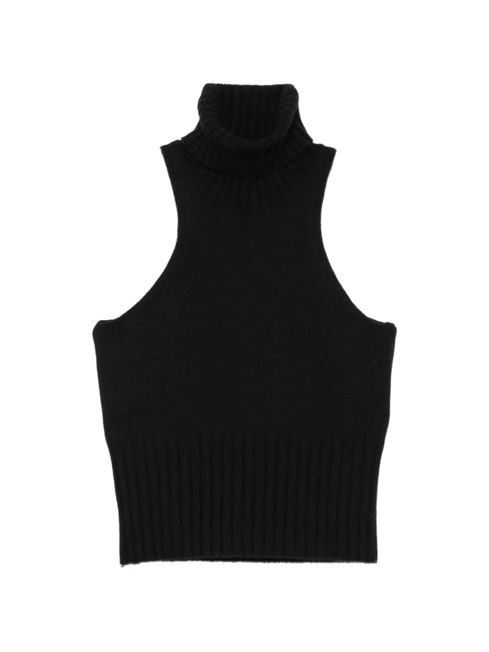SOLOTRE ribbed-knit roll-neck top - Nero