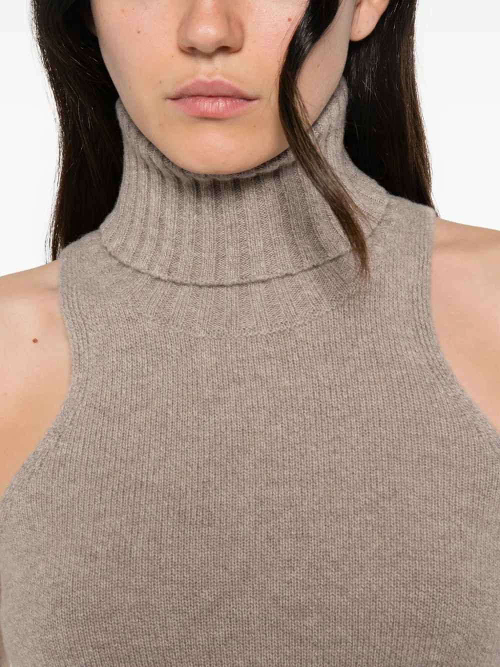 SOLOTRE Ribgebreide coltrui Beige