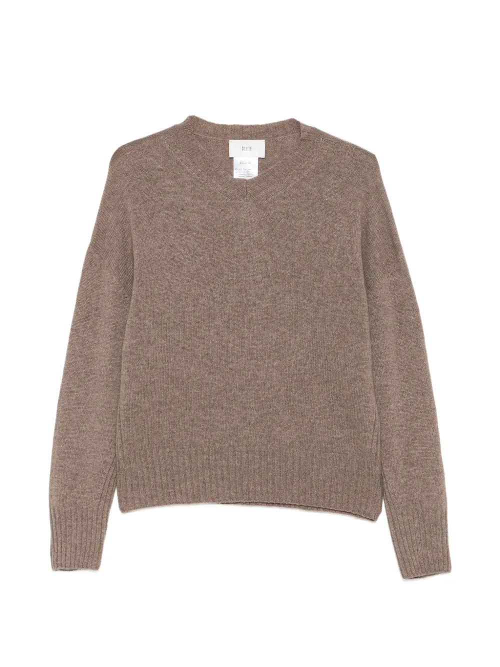 Solotre V-neck Ribbed-trim Sweater In Animal Print