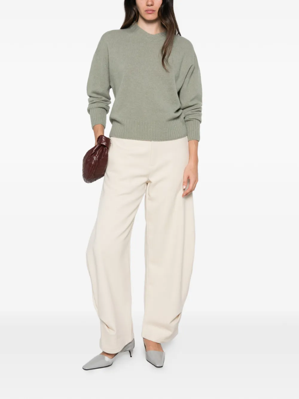 Solotre Ribbed-trim V-neck Sweater In Multi