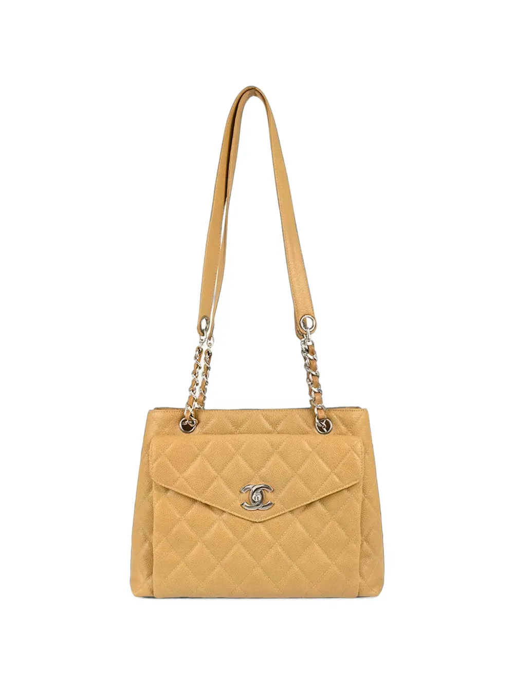 CHANEL Pre-Owned 1996-1997 diamond-quilted leather shoulder bag - Toni neutri