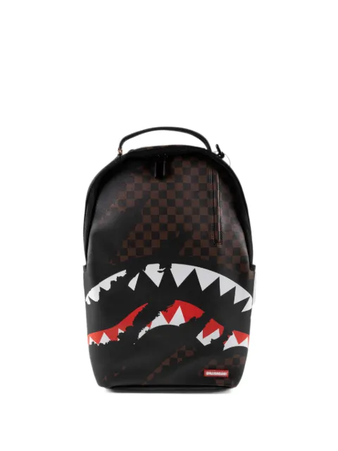 Sprayground check-pattern shark-print backpack
