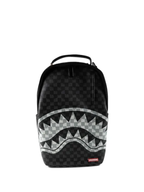 Sprayground check-pattern shark-print backpack