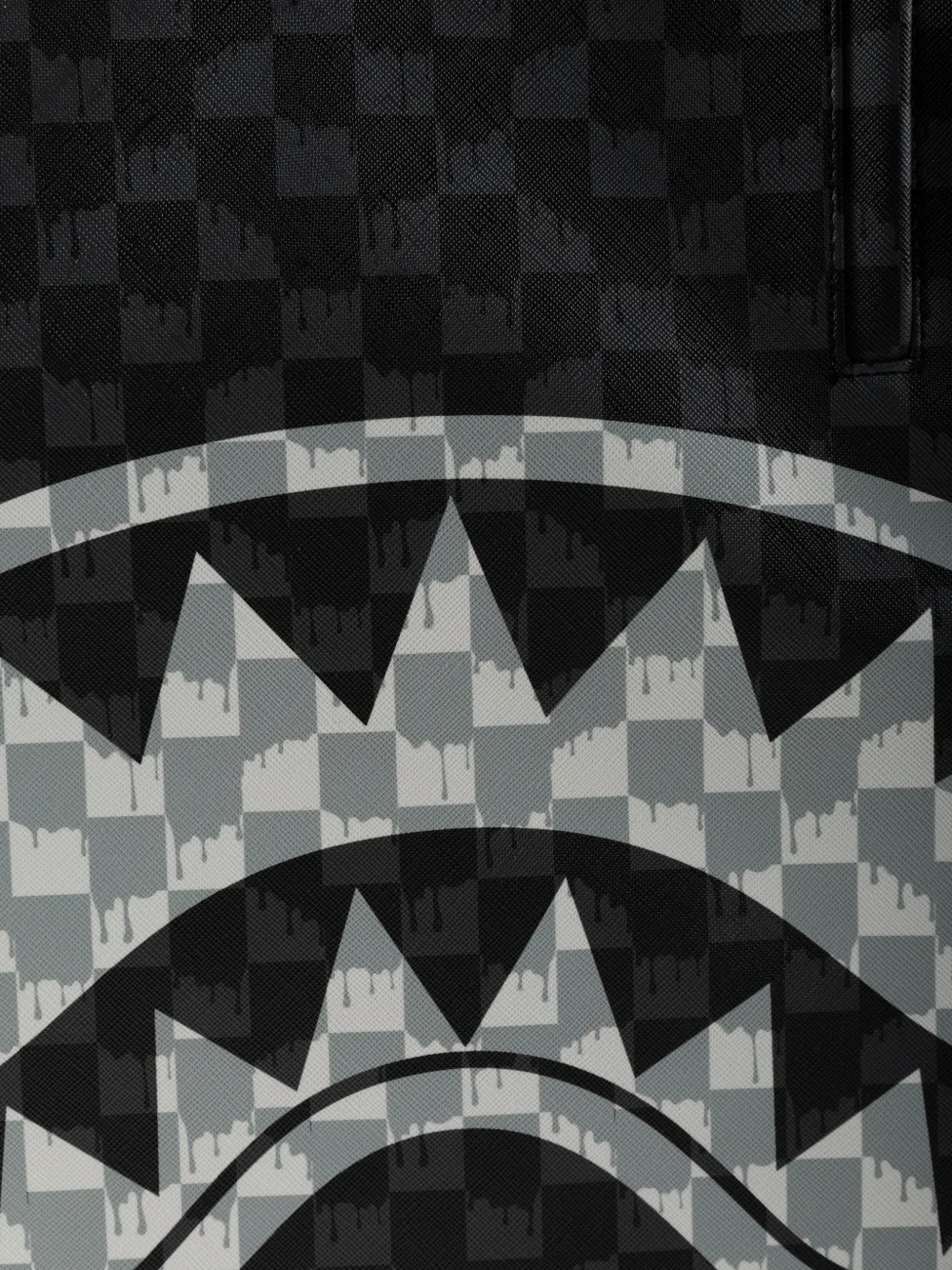 Sprayground Geruite rugzak met haaien-print Zwart