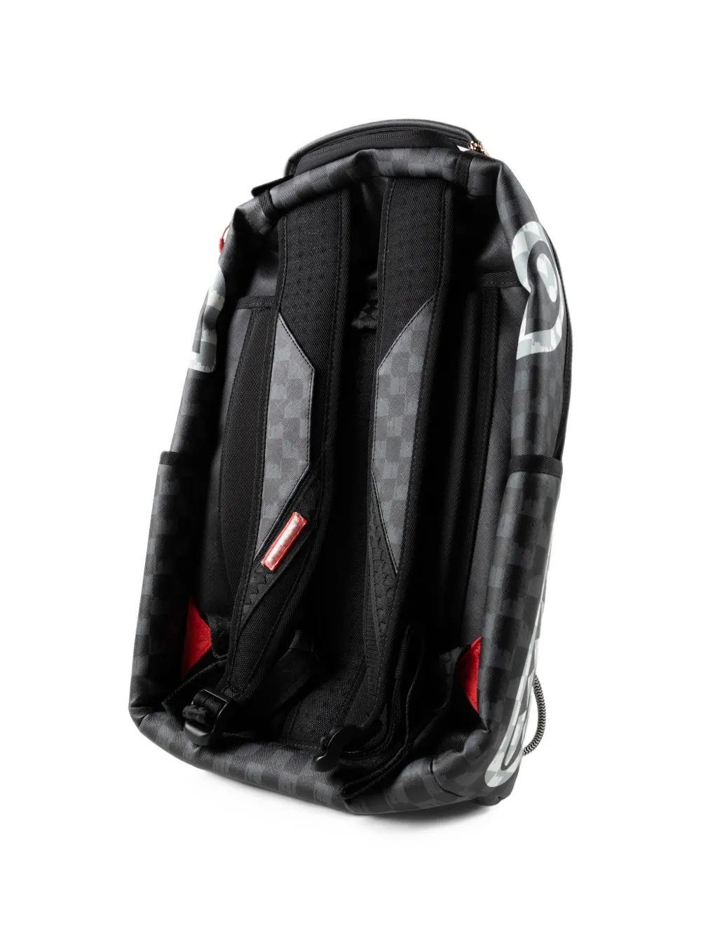Sprayground Geruite rugzak met haaien-print Zwart