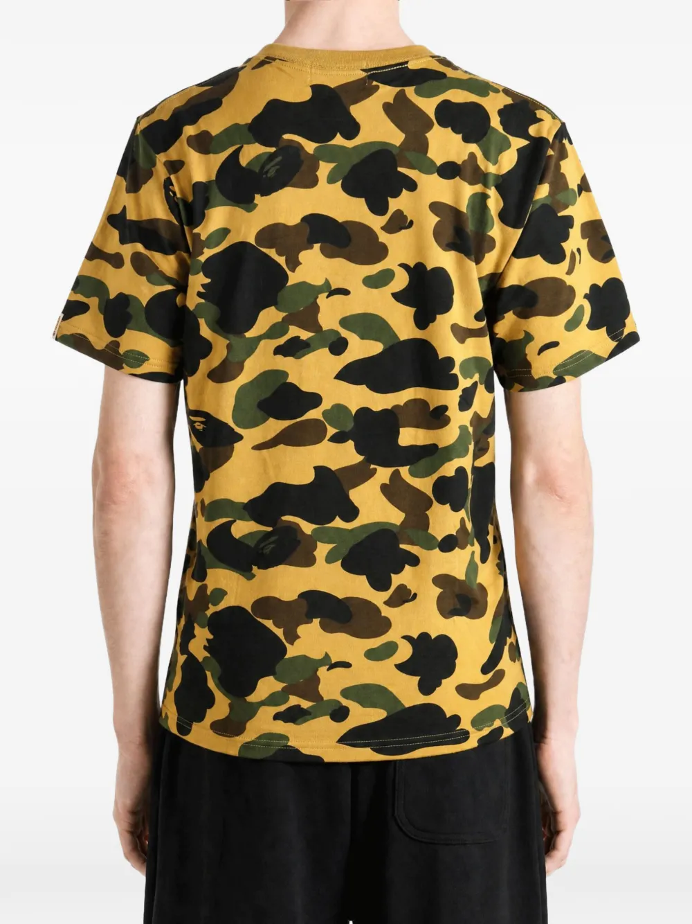 A BATHING APE 1st Camo T-shirt met logo-print Geel