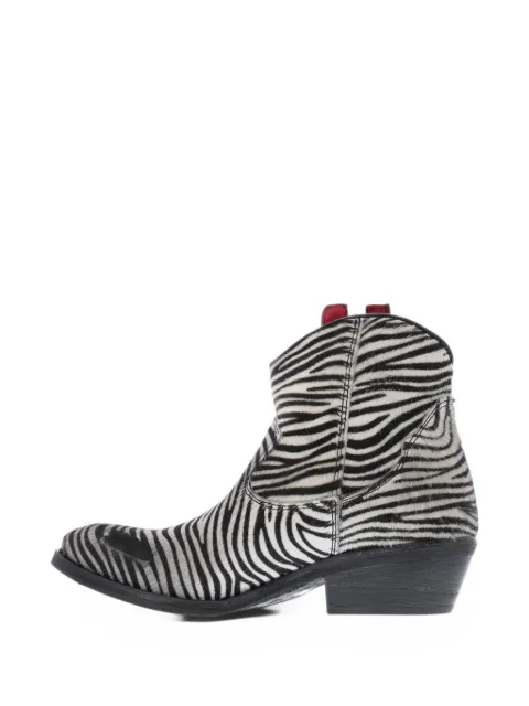 Paris Punk zebra-print pony hair cowboy boots
