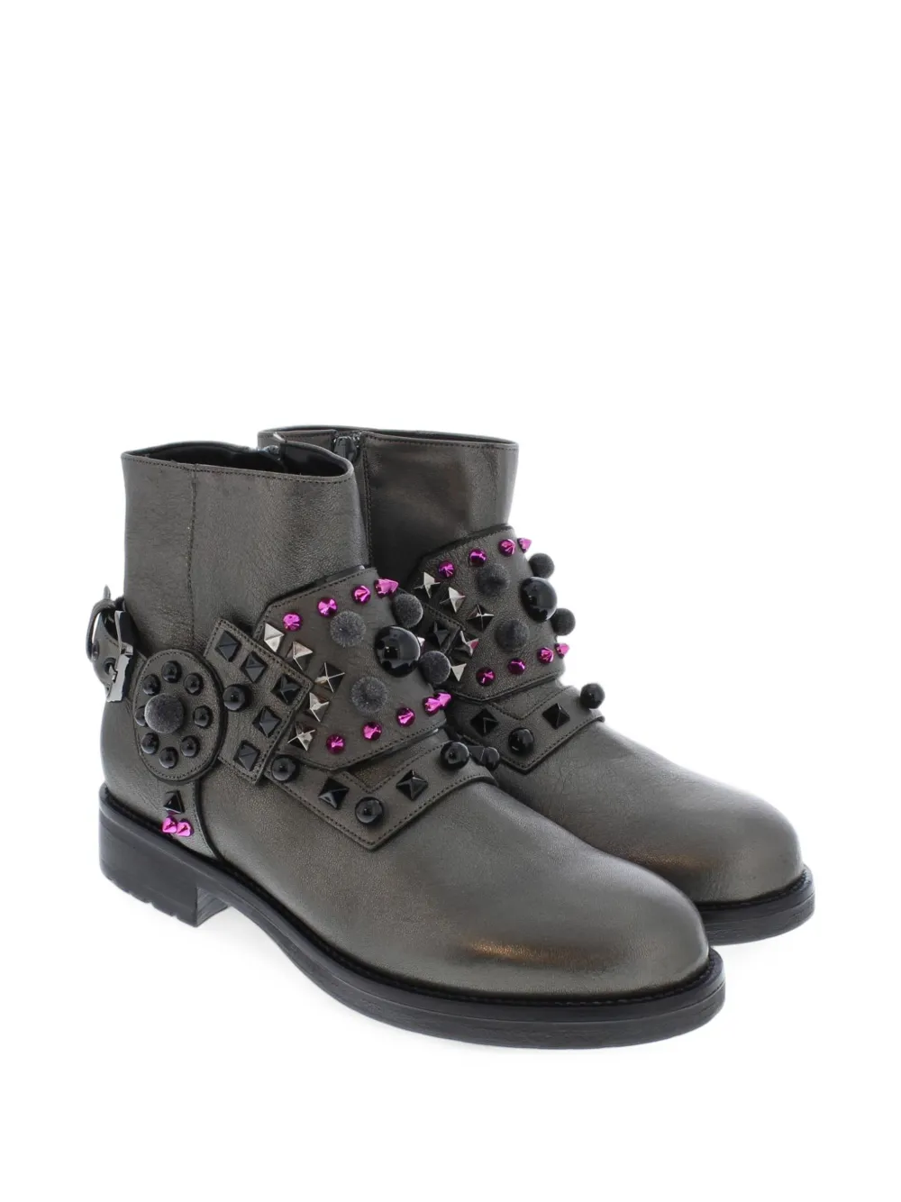 Albano Harness studded harness ankle boots - Gris Albano Harness studded harness ankle boots - Gris