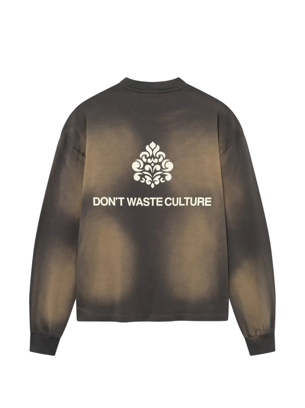 Don't Waste Culture T-shirt met lange mouwen logo-print en vervaagd effect Grijs