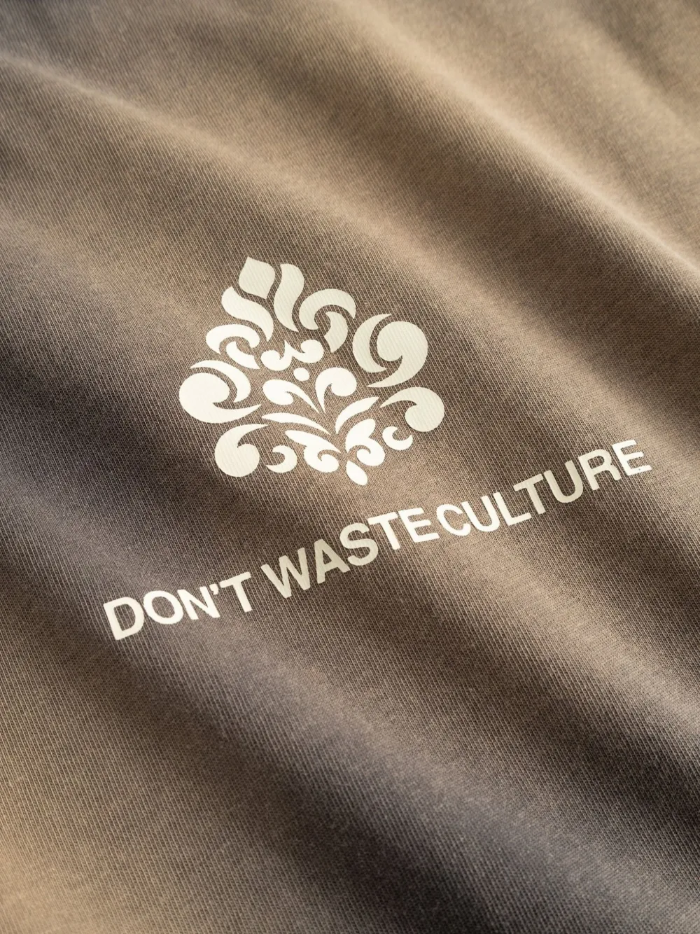 Don't Waste Culture T-shirt met lange mouwen logo-print en vervaagd effect Grijs